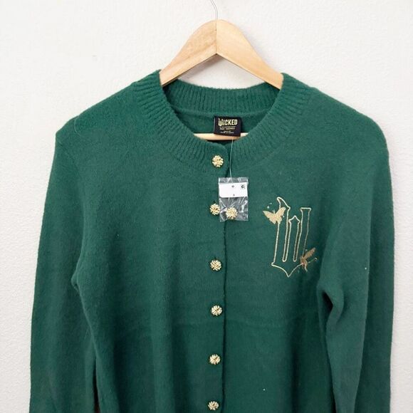 WICKED x PAUL TAZEWELL | NWT Arianna Grande Emerald Green Gold Cardigan | Small - Picture 5 of 11